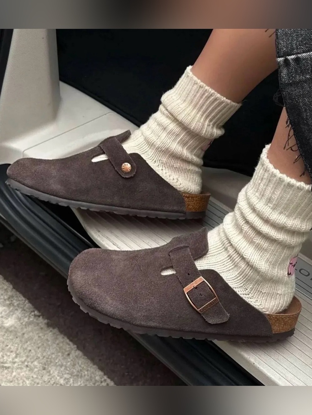 Birkenstock Boston Clogs Soft Footbed Suede Leather Mocha Brown Size 40 Womens 9 - Picture 2 of 7
